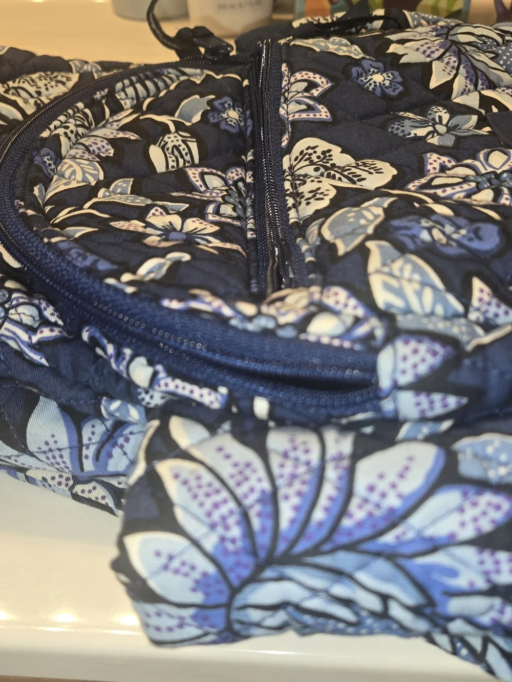 Vera Bradley Navy Floral Quilted Mini Backpack